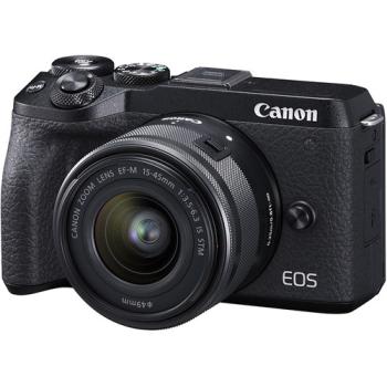 Canon EOS M6 Mark II Mirrorless Camera with 15-45mm Lens (Black)